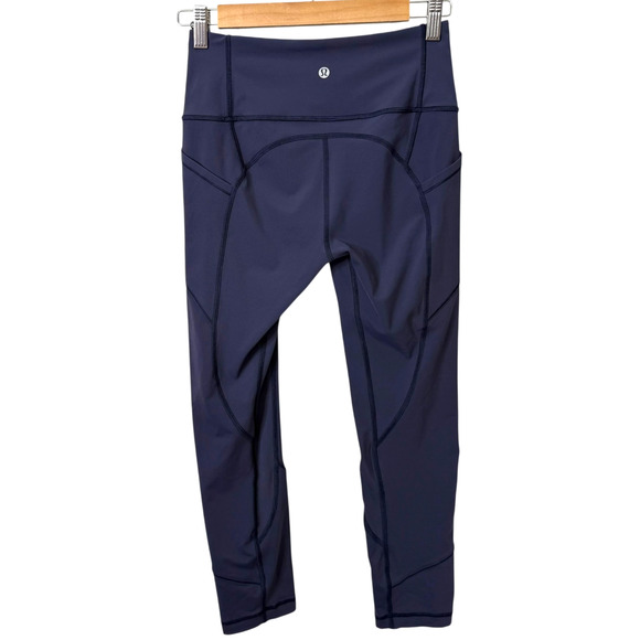 Lululemon All The Right Places Crop II 23" Leggings Athletic True Navy Size 6 - Picture 1 of 10